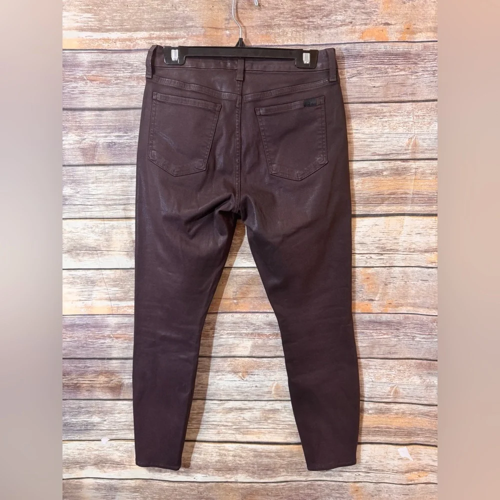7 For All Mankind Jeans Jen7 Skinny Coated 6 Burgundy Purple Brown‎ High Rise